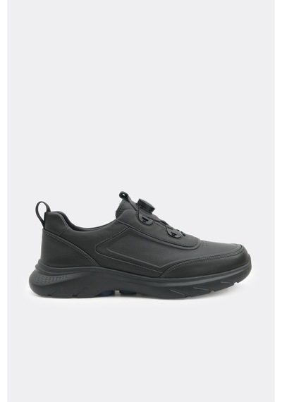 Derinet İthal Malzeme Akıllı Bağcık Erkek Sneaker Siyah Siyah