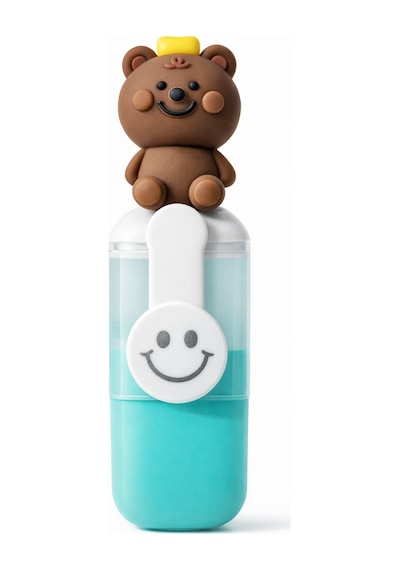 Sevimli Mini Fosforlu Keçeli Kalem-6lı Set-mini Ayıcık Başlıklı-fosfor03
