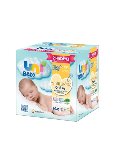 Uni Baby Yenidoğan Islak Pamuk Mendil Fırsat Paketi 14 X 40Lı