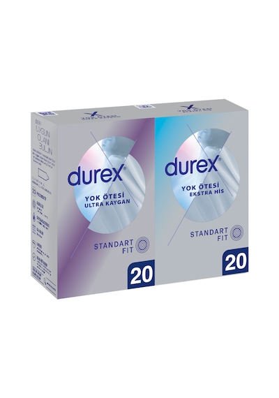 Durex Yok Ötesi Ekstra His Prezervatif 20'li + Ultra Kaygan Prezervatif 20'li