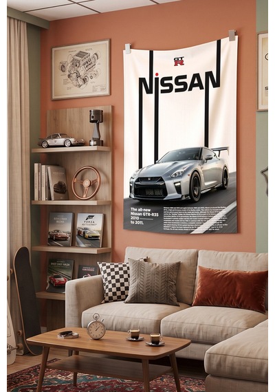 Nissan Gtr R35 Dekoratif Duvar Örtüsü Duvar Halısı Reaste