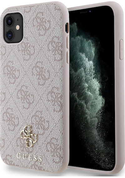 Apple Uyumlu iPhone 12 Uyumlu Kılıf Guess Lisanslı Magsafe Şarj Özellikli Small 4g Classic Kapak Pembe -