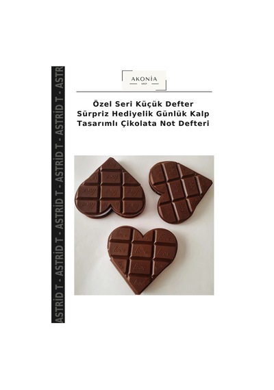Özel Seri Küçük Defter Sürpriz Hediyelik Günlük Kalp Tasarımlı Çikolata Not Defteri Çok Renkli