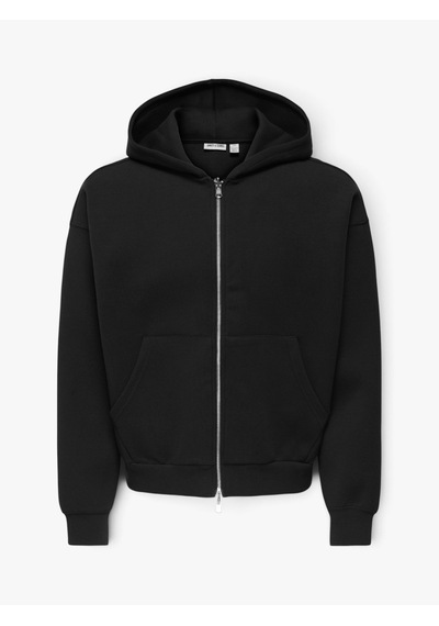 Only & Sons Onsgoyle Boxy Ls Scuba Zıp Hoodıe Noos Erkek Siyah Sweatshirt - 22035193