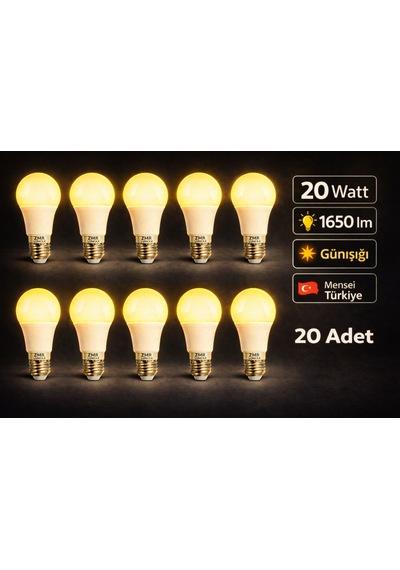 20 Adet 10 Watt 810 Lm Günışığı Renk Ampul
