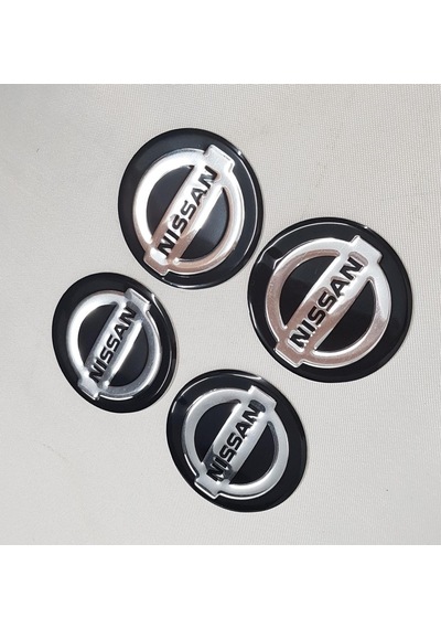 Jant Göbeği Arma Nissan 60Mm Siyah Alüminyum Yapıştırma 4Lü Set