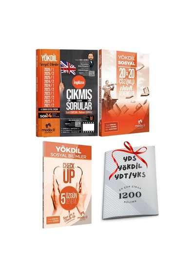 Yökdil Sosyal Çıkmış Sorular - Sosyal 20x20 Deneme + 5 Deneme - En Çok Çıkan 1200 Kelime Hediyeli