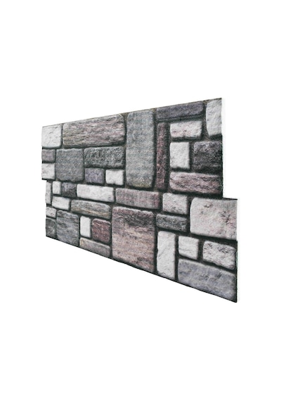 5 Adet X Karma Taş Desenli 3D Strafor Köpük Duvar Kaplama Paneli (446785885)