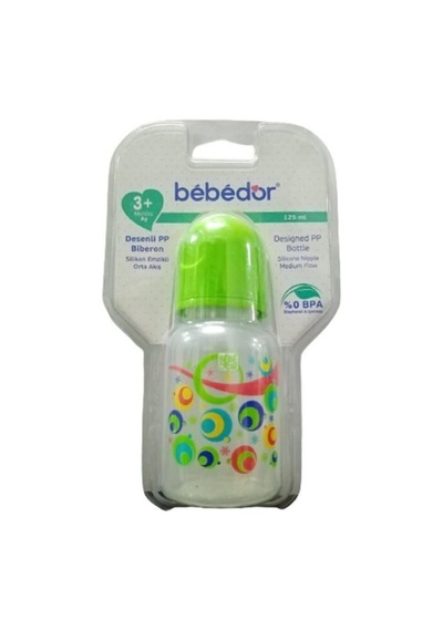 Bebedor Orta Akış Desenli Pp Biberon 125 ML Yeşil