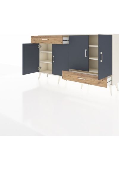 Arges Konsol 5 Raflı 2 Çekmeceli 4 Kapaklı 176x30x99 Aytaşı-antra Aytaşı-antrasit/çam Arges Konsol 5 Raflı 2 Çekmeceli 4 Kapaklı 176x30x99 Aytaşı-antra Aytaşı-antrasit/çam