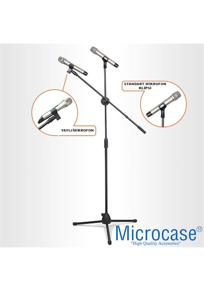 4in1 Zemin Tipi 360 Döner Profesyonel Metal Mikrofonstandı Al4534
