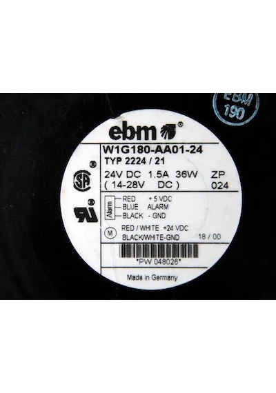 Ebmpapst W1g180-aa01-24 Fan 200 Mm X 200 Mm X 70 Mm 24v 4 Kablolu