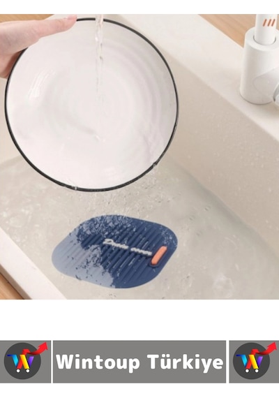 Hijyenik Mutfak Banyo Küvet Lavabo Pas Küf Tutmaz Süzgeçli Lavabo Gider Koruyucu Silikon Mat 2 Adet