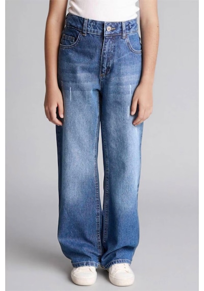 Defacto Straıght Wıde Yeşil Kız Çocuk Jean Pantolon G9536a8/nm29