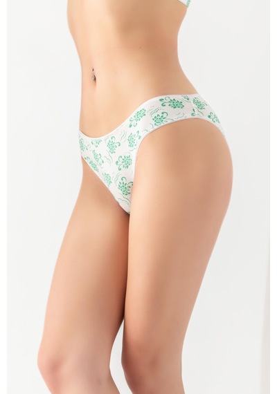 Pamuklu Desenli, 3'lü Slip Külot Yeşil Mgp2961 Yeşil