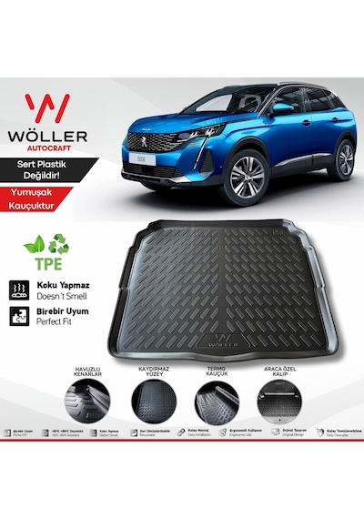 Peugeot 3008 Uyumlu Bagaj Havuzu 2016 2024 Arası Uyumlu 3d Ultraflex Esnek