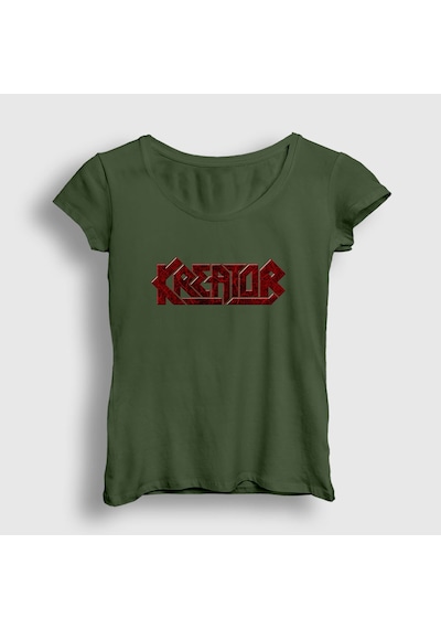 Presmono Kadın Logo V2 Kreator T-shirt Haki