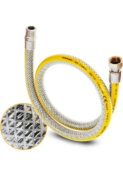 125 Cm Doğalgaz Flex Bağlantı Hortumu - Gaz Flexi Boru Ocak, Fı