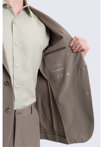 Hatemoğlu Vizon Slim Fit Mono Yaka Casual Takım Elbise