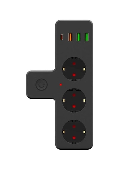 Plentiful Termal Akım Korumalı 3 Adet Soket,3 Adet Usb Ve 1 Adet Type-c Girişli 20w Priz Model 3397 0