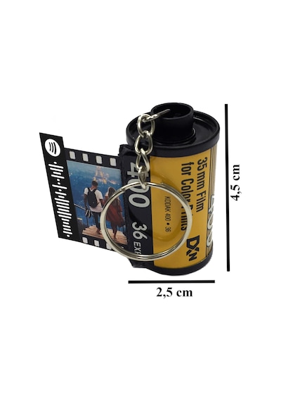 10 Fotoğraflı Foto Film Anahtarlık- Kodak Foto Rulo Anahtarlık
