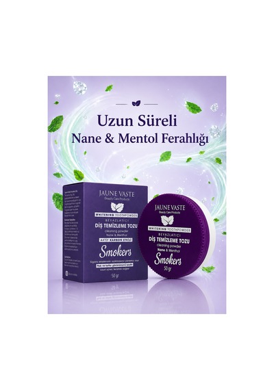 Smokers Beyazlatıcı Diş Temizleme Tozu Aktif Karbon Etkili Nane & Mentol - 50 Gr