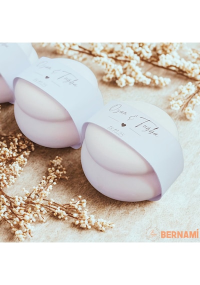 Bernami Mumluk Şamdanpinterest Yuvarlak Taş Tozu Mum Kavanozu Söz Hediyelik, Nişan Hediyelik, Tealight Mumlu Hediyelik - 5 Adet Diğer