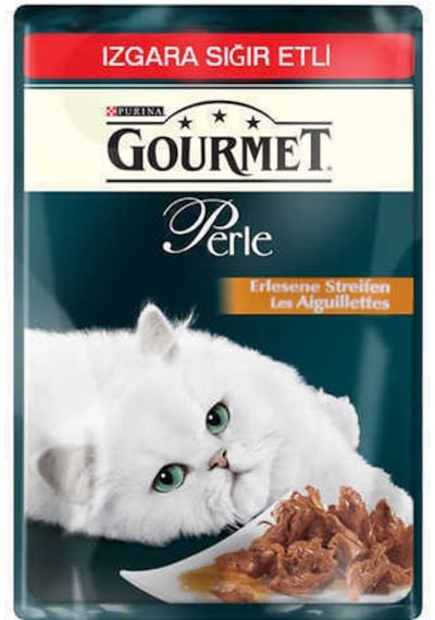 Purina Gourmet Perle Izgara Sığır Etli Pouch Yetişkin Kedi Yaş Maması 24 x 85 G