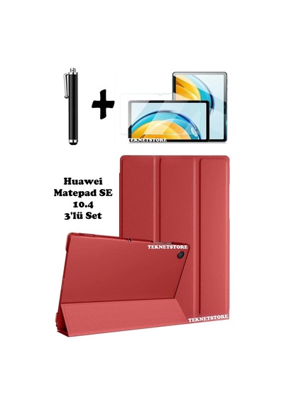 Huawei Matepad Se 10.4 Uyumlu Flip Smart Standlı Uyku Modlu Tablet Kılıfı Ekran Koruyucu Kalem Kılıf