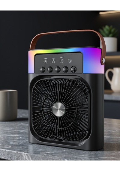 Taşınabilir Sprey Fan Rgb Işıklı Uczzzışıklıfan5005siyah