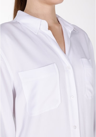 Colin's Colins Regular Fit Shirt Neck Düz Kadın Beyaz Roll-up Gömlek Cl1073413 Q1.v1 Wht Beyaz