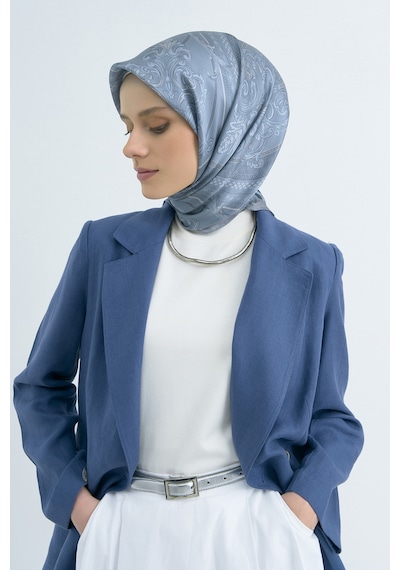 Armine Saf İpek Sura Eşarp-2026 İlkbahar-yaz- 953700d Mavi-Gri