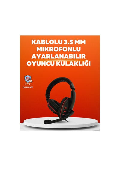Stereo Kırmızı Gaming Kulaklığı Yumuşak Pedli Mikrofonlu