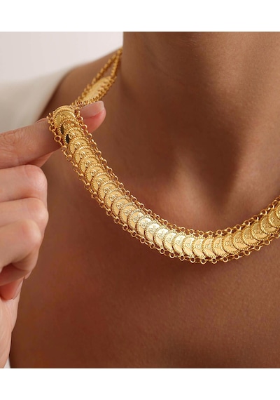 Bayar Gold  14 Ayar Altın Sıralı Tuğra Zincir Kolye