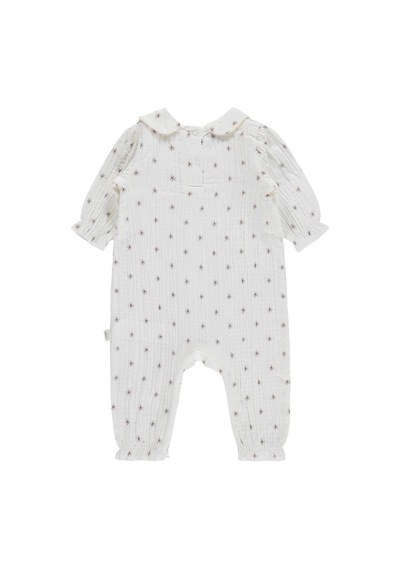 Civil Baby Yıldız Empirme 3-12 Ay Tulum - Kahverengi Acı Kahverengi