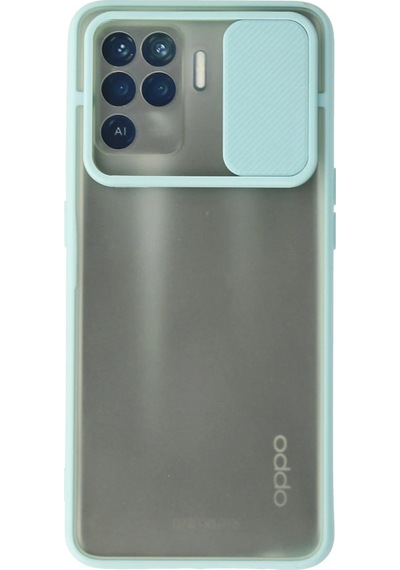 Newface Oppo Reno 5 Lite Kılıf Palm Buzlu Kamera Sürgülü Silikon Semeglbl - 73 - Turkuaz