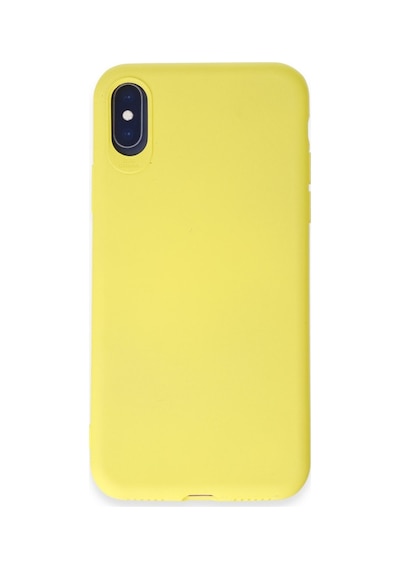 Apple iPhone Uyumlu X Kılıf First Silikon - Sarı Bz8683140635930