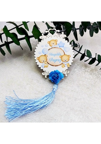 Çiçekli Ve Püsküllü Ahşap Bebek Şekeri Magnet 30 Adet