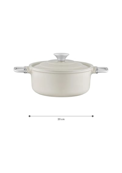 Madame Coco Vincenzo Döküm Alüminyum Derin Tencere - Gri/bej - 20 Cm 8684427212967 Çok Renkli