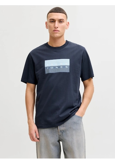 Jack & Jones Jack&jones Jcofusion Dots Print Tee Erkek T-shirt 12289863 Lacivert
