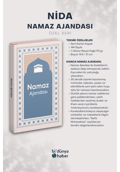 Nida Namaz Ajandası Özel Seri Çok Renkli