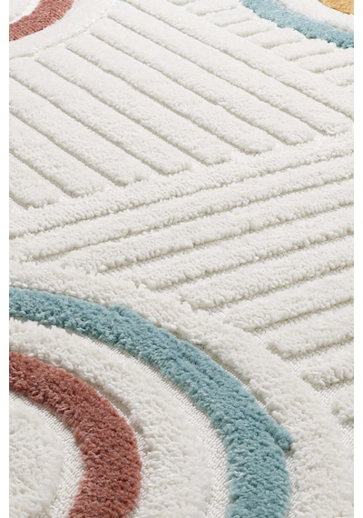 Mariesse Home Elit Bukleli Multi Renkler Yumuşak Peluş Post Shaggy Çocuk Odası Oturma Odası Salon Halısı 0906a Çok Renkli
