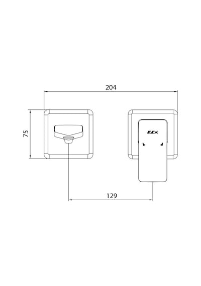 Eca 102167621C1-KK Royal Ankastre Sıva Üstü Çift Rozet Lavabo Bataryası Mat Siyah