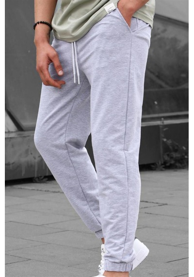 Madmext Gri Basic Paçası Lastikli Erkek Eşofman 5494 Gri