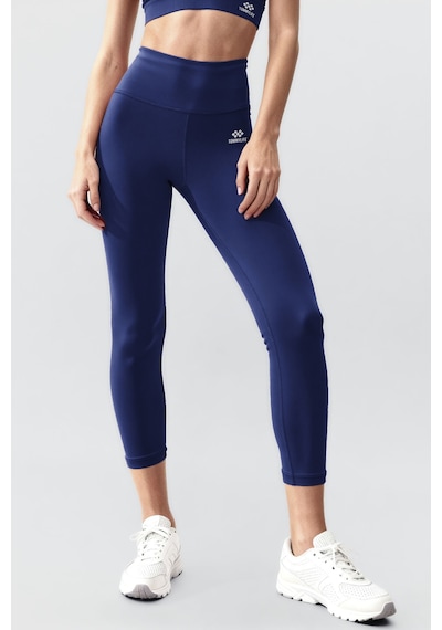Tommylife İndigo Yüksek Bel Toparlayıcı Çapraz Sırt Detaylı Slim Fit Kadın Tayt Takım - 95283