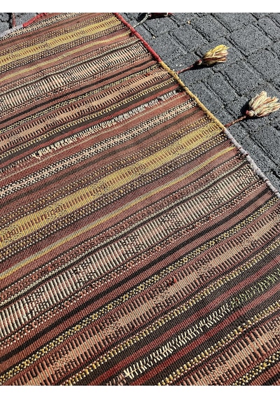 El Dokuması Kilim Kapılık 90 x 110 Yün Eski Özbek Tekkesi Kapılığı