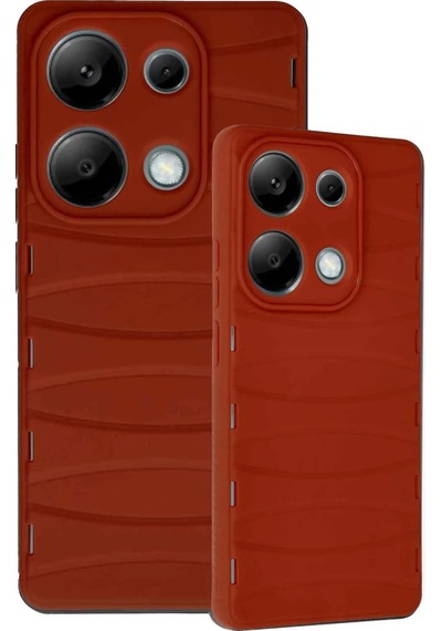 Gld-spt- Newface Xiaomi Redmi Note 13 Pro 4g Kılıf Bibercas Silikon Kapak - Kırmızı
