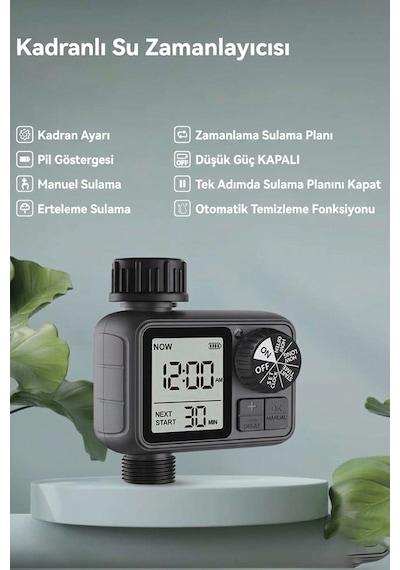 Akıllı Bahçe Sulama Dijital Su Zamanlayıcısı - Lcd Ekranlı, Ipx5 Su Geçirmez, Hassas Ayarlı