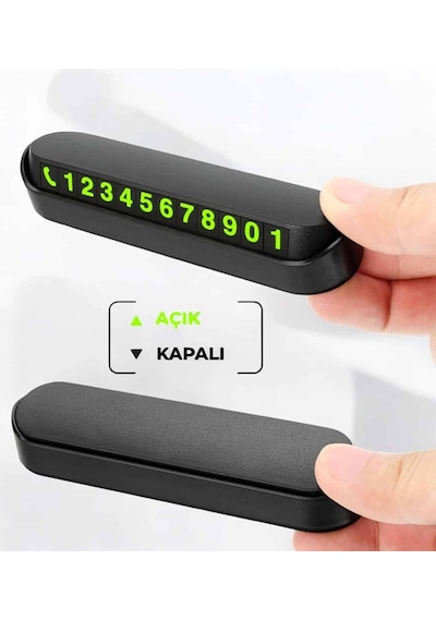 Araç İçi Numaratör Numaralık Torpido Üstü Açılır Kapanır Telefon Numarası Bırakma Cn