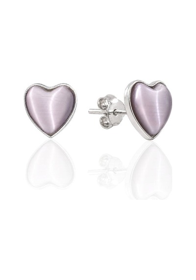Oya Silver Toz Mor Sedef Kalp Gümüş Küpe 0.9x0.8cm Oyok377
